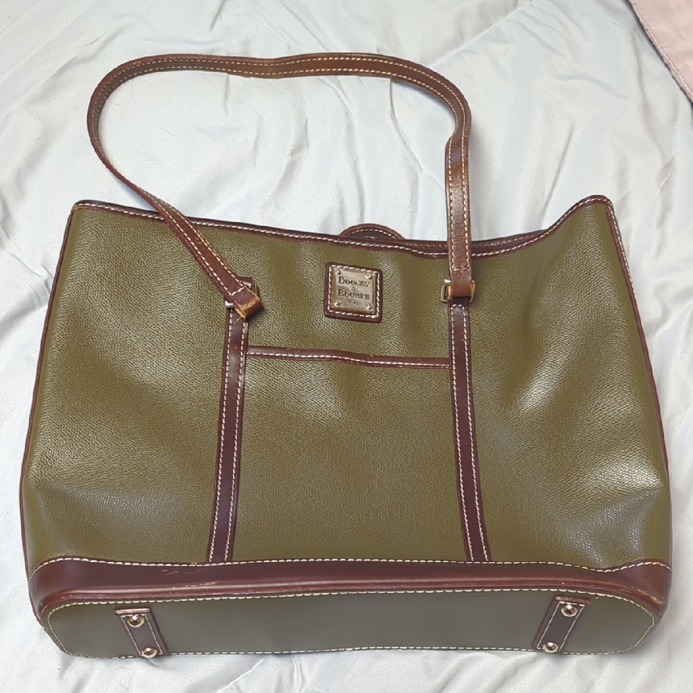 Dooney & Bourke Olive Green and Brown Tote Bag